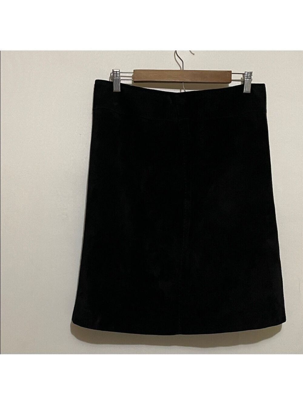 Kate Hill Black Suede A-Line Skirt Sz 12